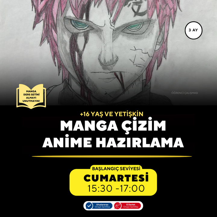Manga Çizim Ve Anime Hazırlama -Yüz Yüze ( + 16 ve Yetişkin)