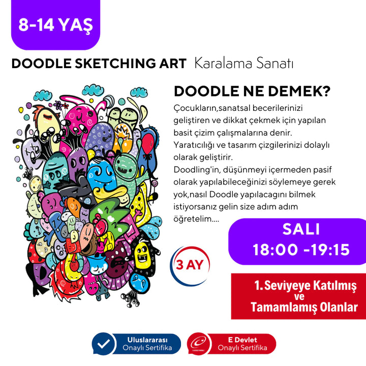 Doodle Sketching Art - Karalama Sanatı (8-14 Yaş)(Orta Seviye)