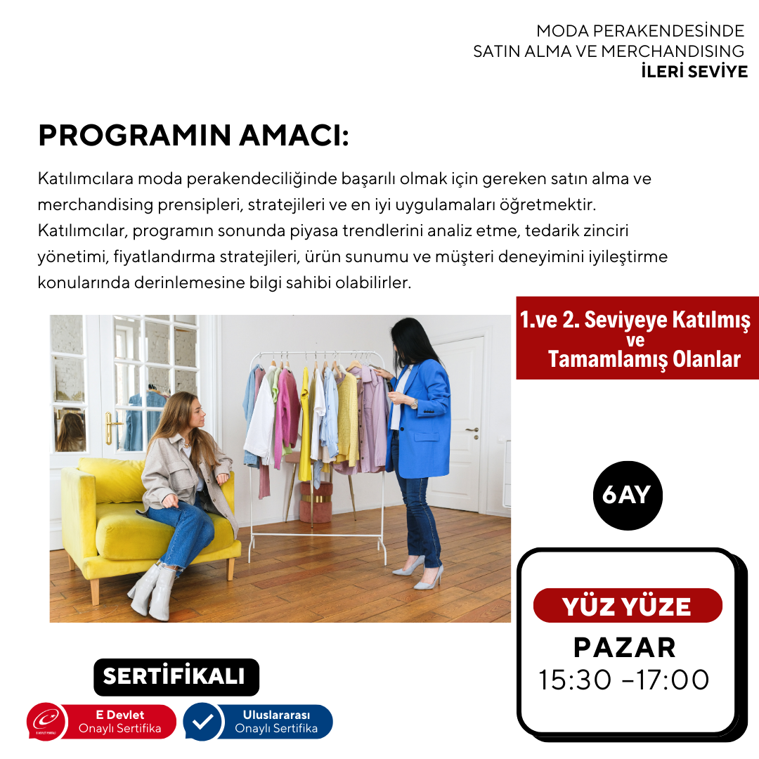 Moda Perakendesinde Satın Alma ve Merchandising ( Yüz Yüze)-İleri Seviye