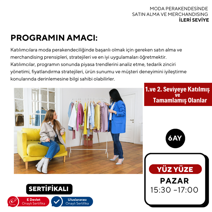 Moda Perakendesinde Satın Alma ve Merchandising ( Yüz Yüze)-İleri Seviye