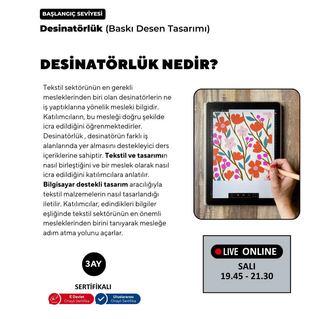 Adobe Photoshop ile Desinatörlük (Baskı Desen Tasarımı)