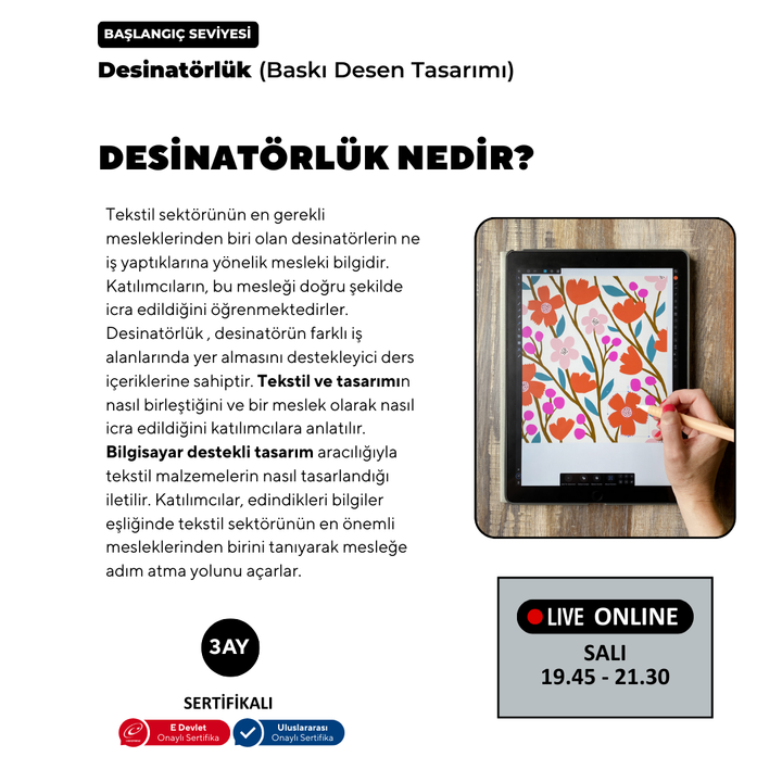 Adobe Photoshop ile Desinatörlük (Baskı Desen Tasarımı)
