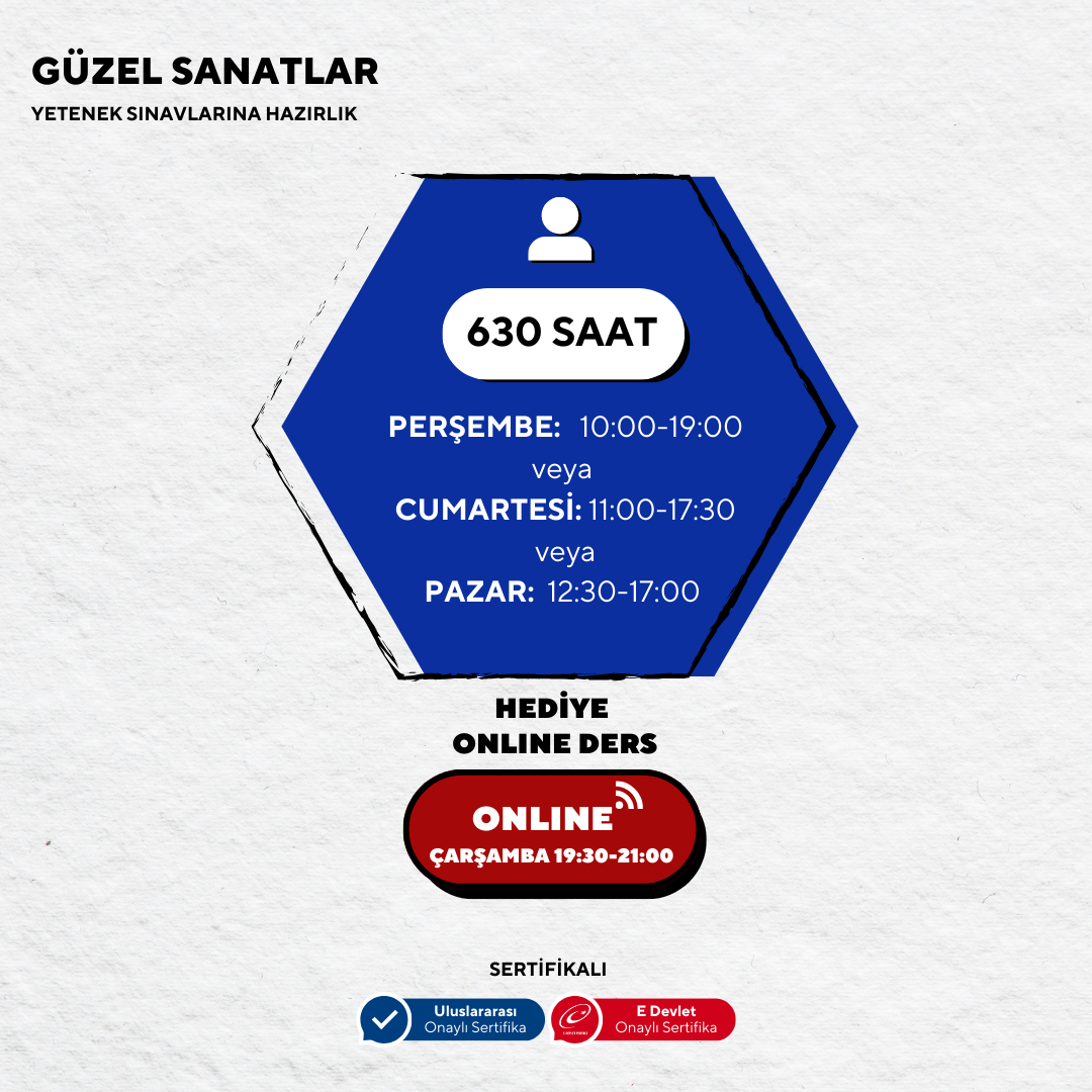 Güzel Sanatlara Hazırlık 630 Saat -Yüz Yüze