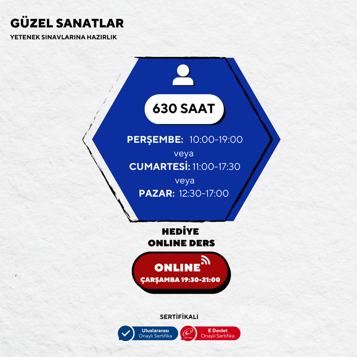 Güzel Sanatlara Hazırlık 630 Saat -Yüz Yüze