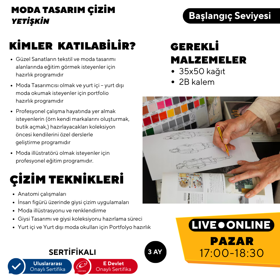 Moda Tasarım ve Çizim Dersleri (Yetişkin)