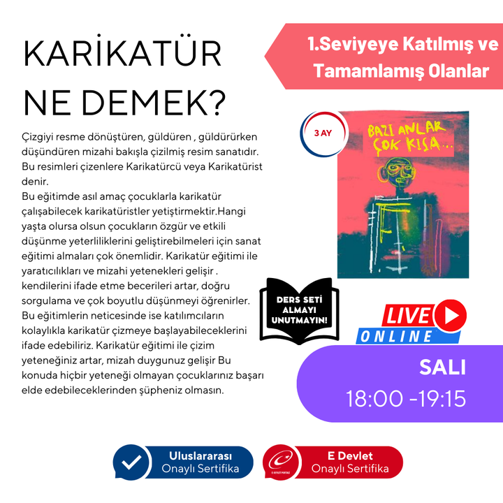 Karikatür Çizimi  2. Seviye (9-15 Yaş)