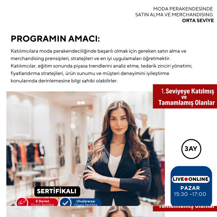 Moda Perakendesinde Satın Alma ve Merchandising ( Online)-Orta Seviye