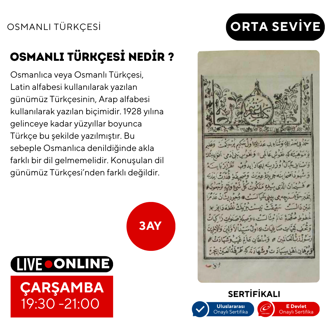 Osmanlı Türkçesi ( Online) Orta Seviyesi
