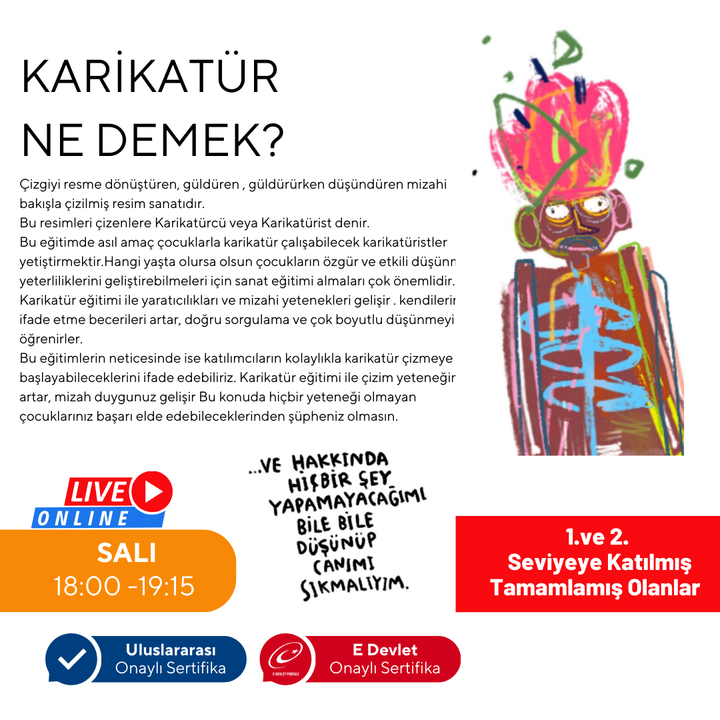 Karikatür Çizimi  İleri Seviye (9-15 Yaş)