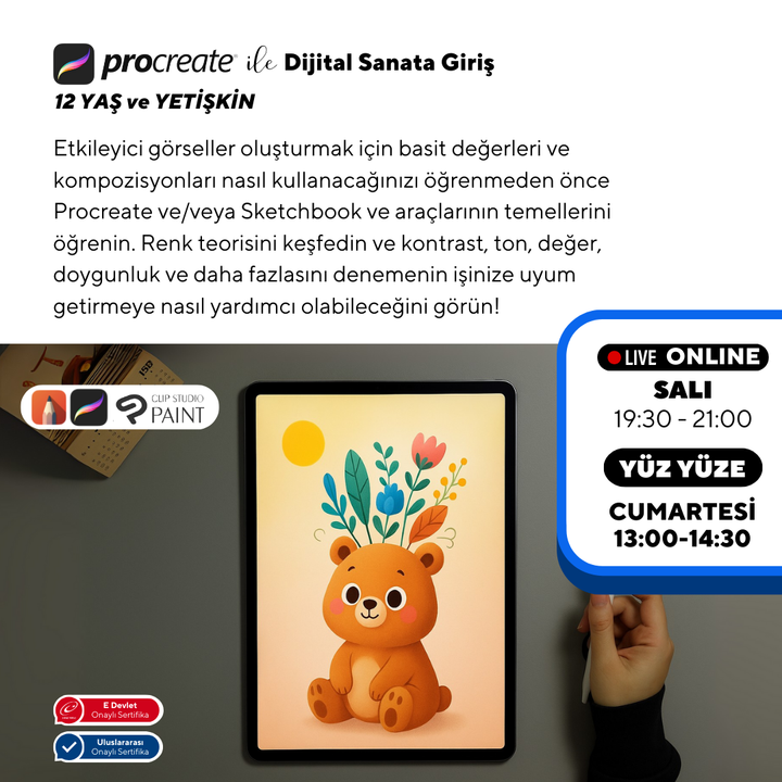 Procreate ile Dijital Sanata Giriş (+12 Yaş ve Yetişkin)