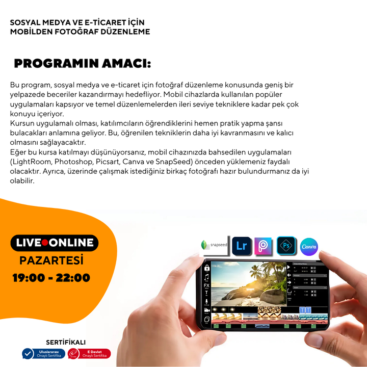 Sosyal medya ve e-ticaret için mobilden fotoğraf düzenleme  -Online