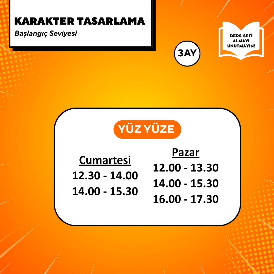 Karakter Tasarlama (9-15 Yaş)- Yüz Yüze