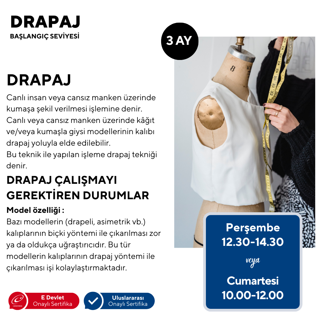 Drapaj  (Başlangıç Seviyesi)- Yüz Yüze