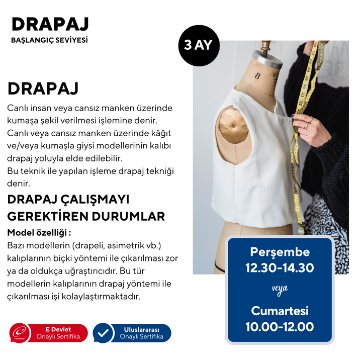 Drapaj  (Başlangıç Seviyesi)- Yüz Yüze