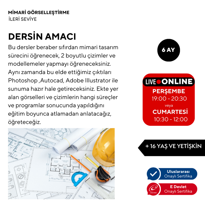 Mimari Görselleştirme - İleri Seviye -Online