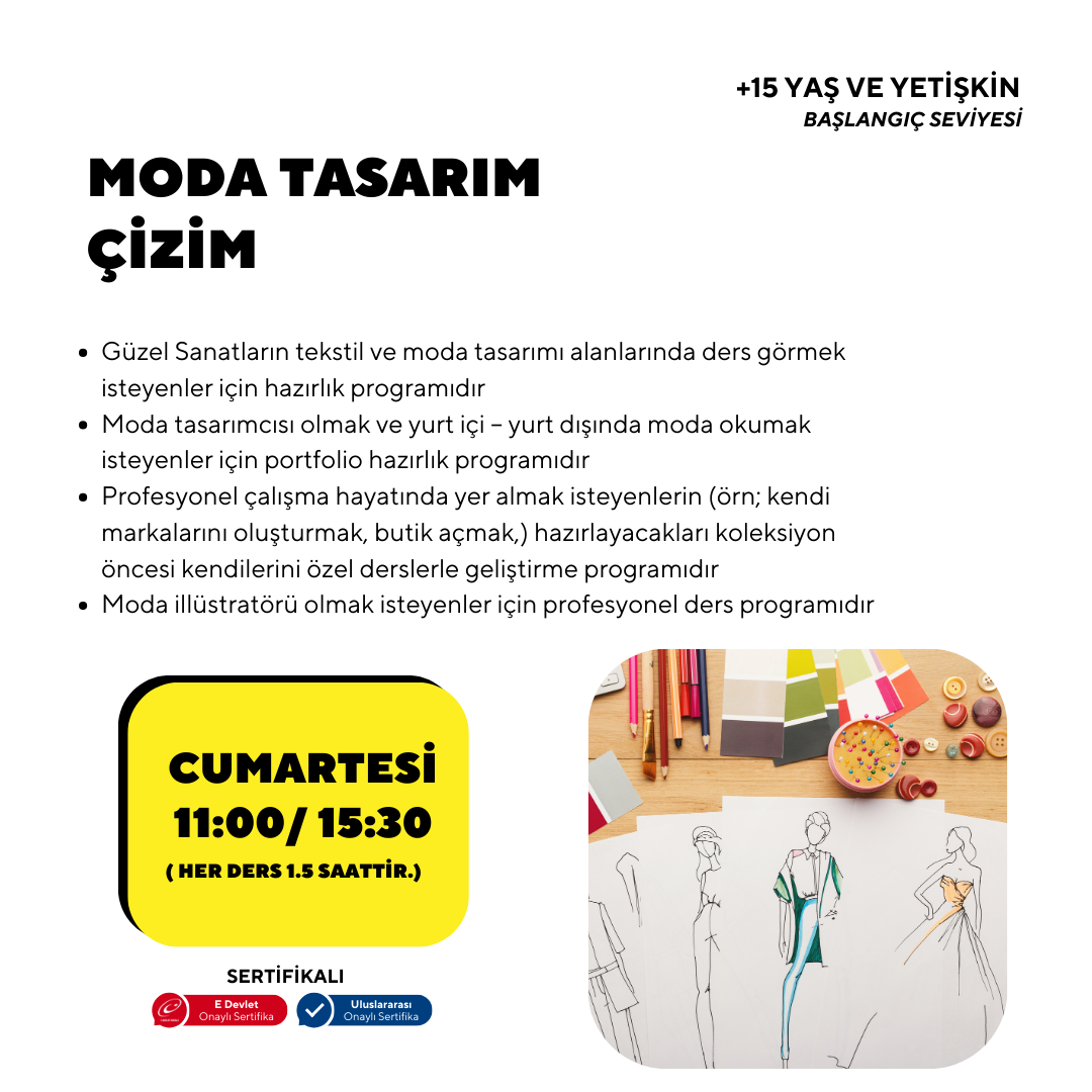 Moda Tasarım Çizim -Yüz Yüze