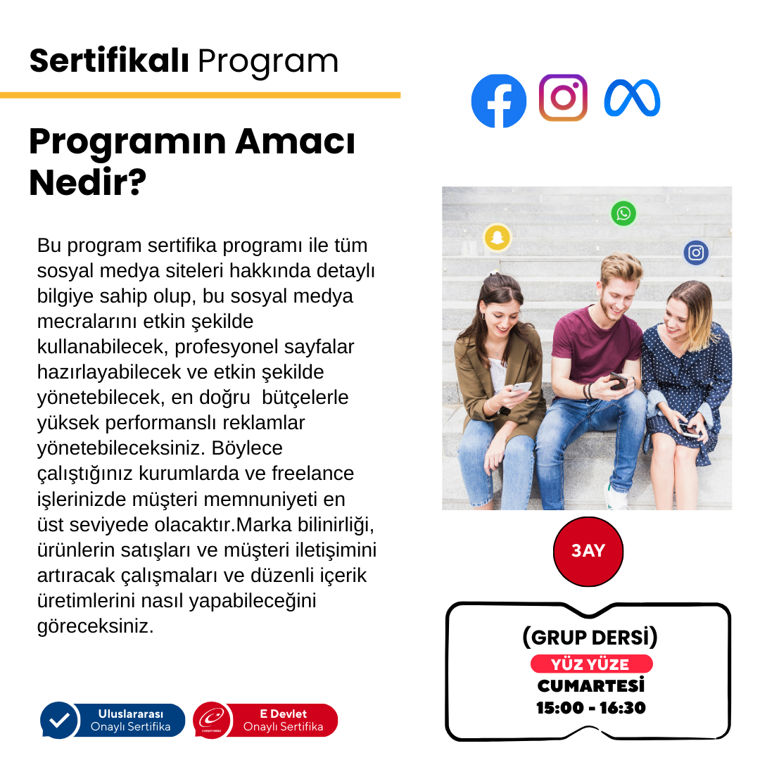 Sosyal Medya ve Dijital Pazarlama Profesyonel Uzmanlık - Yüz Yüze