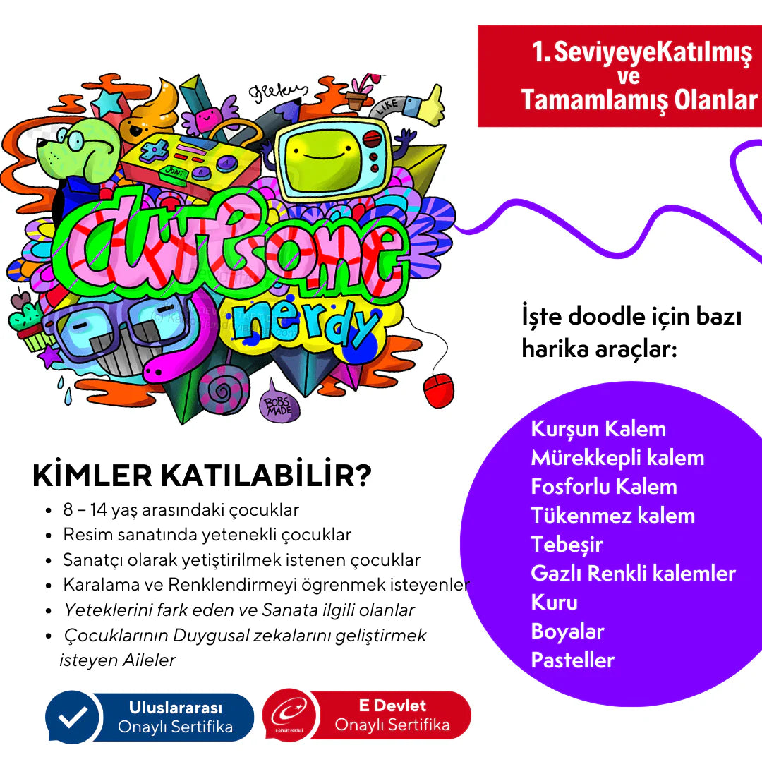 Doodle Sketching Art - Karalama Sanatı (8-14 Yaş)(Orta Seviye)