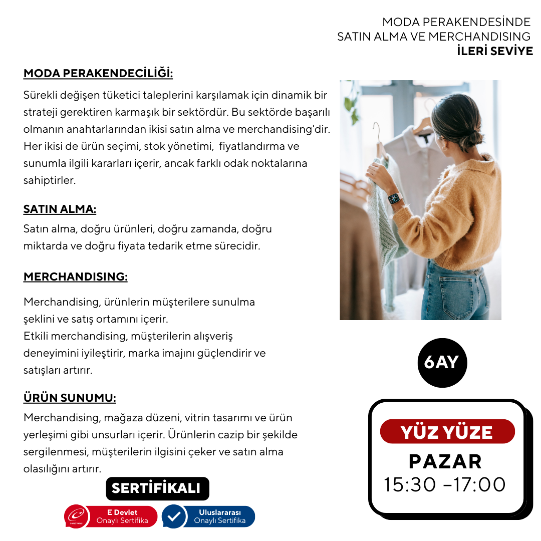 Moda Perakendesinde Satın Alma ve Merchandising ( Yüz Yüze)-İleri Seviye