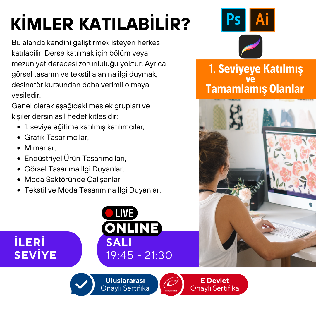 Desinatörlük (Baskı Desen Tasarımı) (İleri Seviye)