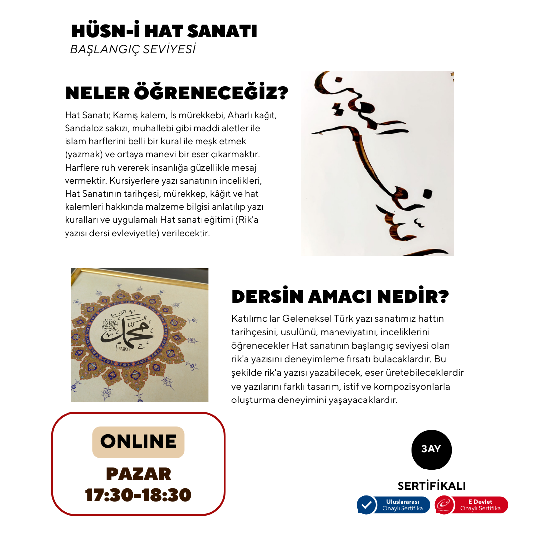 Hüsn-i Hat Sanatı  (Yetişkin)