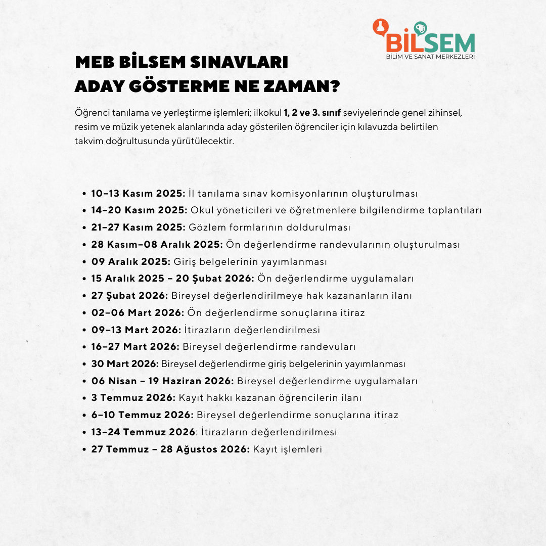 BİLSEM Görsel Sanatlar Hazırlık Programı - Yüz yüze