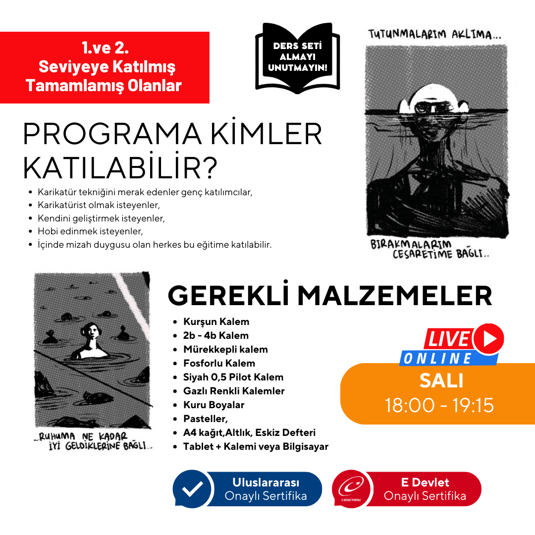 Karikatür Çizimi  İleri Seviye (9-15 Yaş)