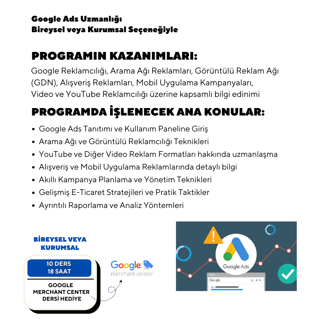 Google Ads Uzmanlığı - Özel Ders Online