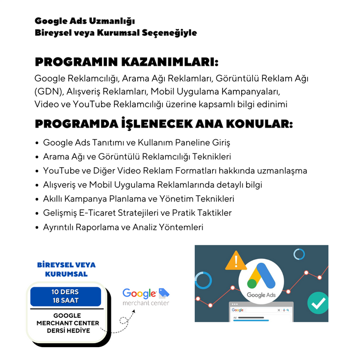 Google Ads Uzmanlığı - Özel Ders Online