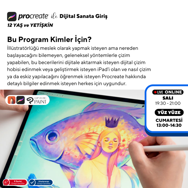 Procreate ile Dijital Sanata Giriş (+12 Yaş ve Yetişkin)