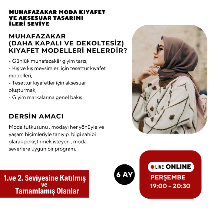 Muhafazakar Moda Kıyafet ve Aksesuar Tasarımı - İleri Seviye