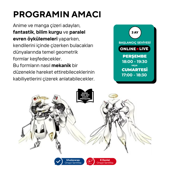 Mecha Manga Çizim Anime Hazırlama (10-16 Yaş)