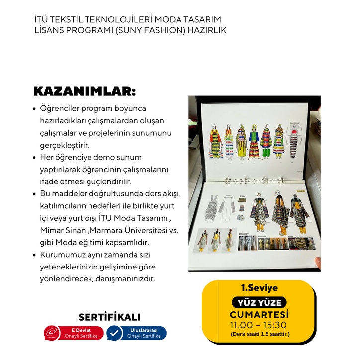 İTÜ Tekstil Teknolojileri ve Moda Tasarım Lisans Programı (Suny Fashion) -Yüz yüze