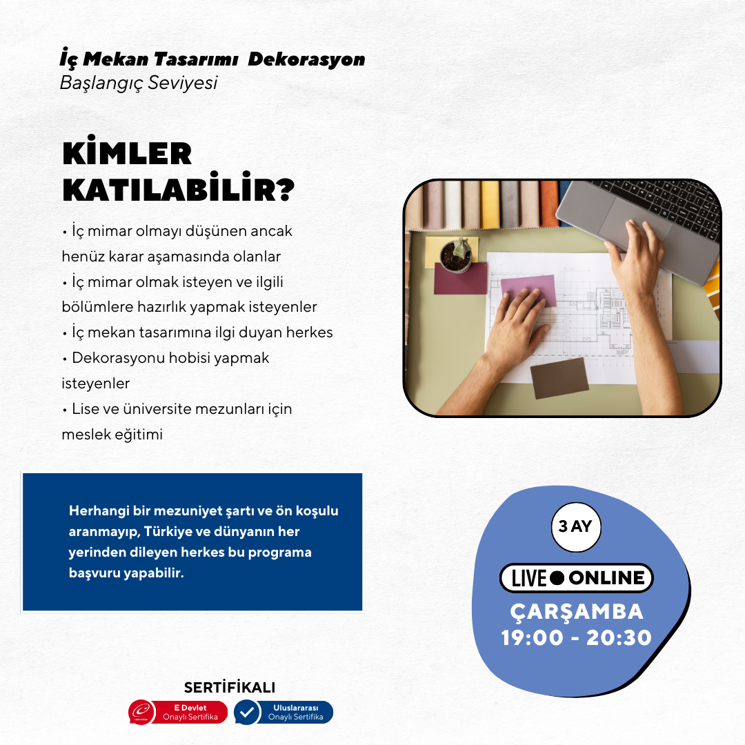 İç Mekan Tasarımı ve Dekorasyonu  (Temel Seviye)