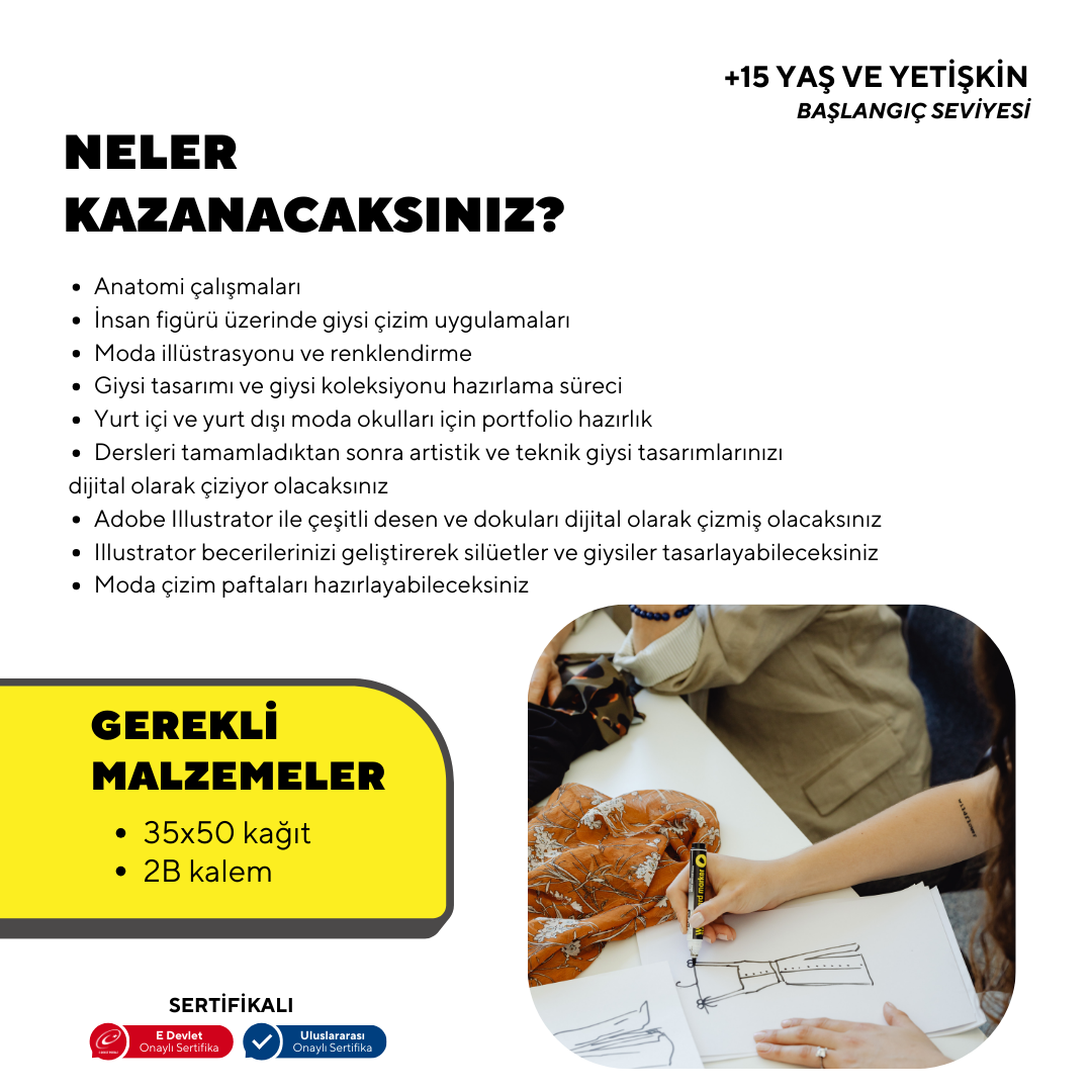 Moda Tasarım Çizim -Yüz Yüze