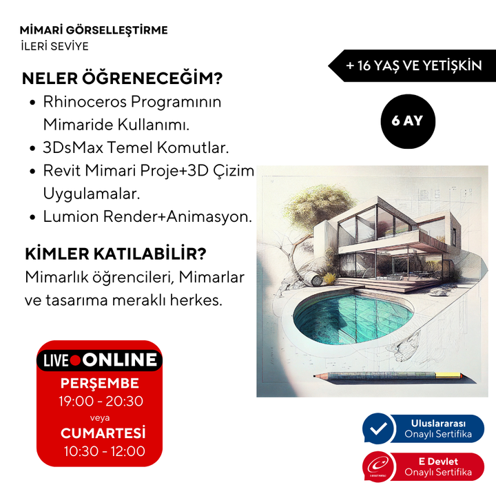 Mimari Görselleştirme - İleri Seviye -Online
