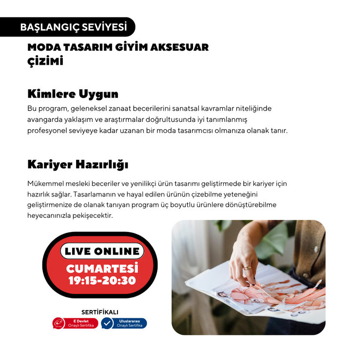 Moda Giysi Tasarım Aksesuar Çizim ve Kalıp Geliştirme (Online)