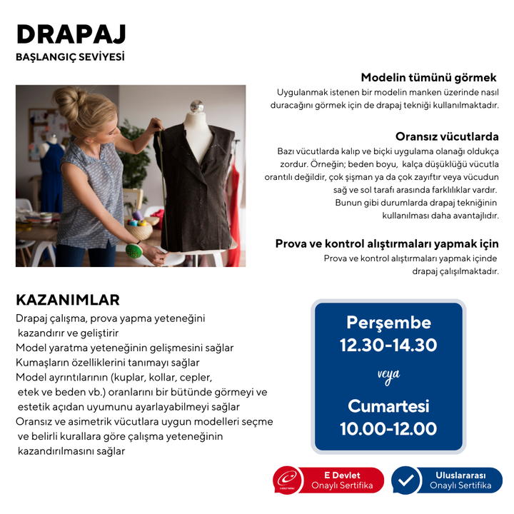 Drapaj  (Başlangıç Seviyesi)- Yüz Yüze