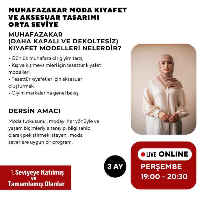 Muhafazakar Moda Kıyafet ve Aksesuar Tasarımı - Orta Seviye