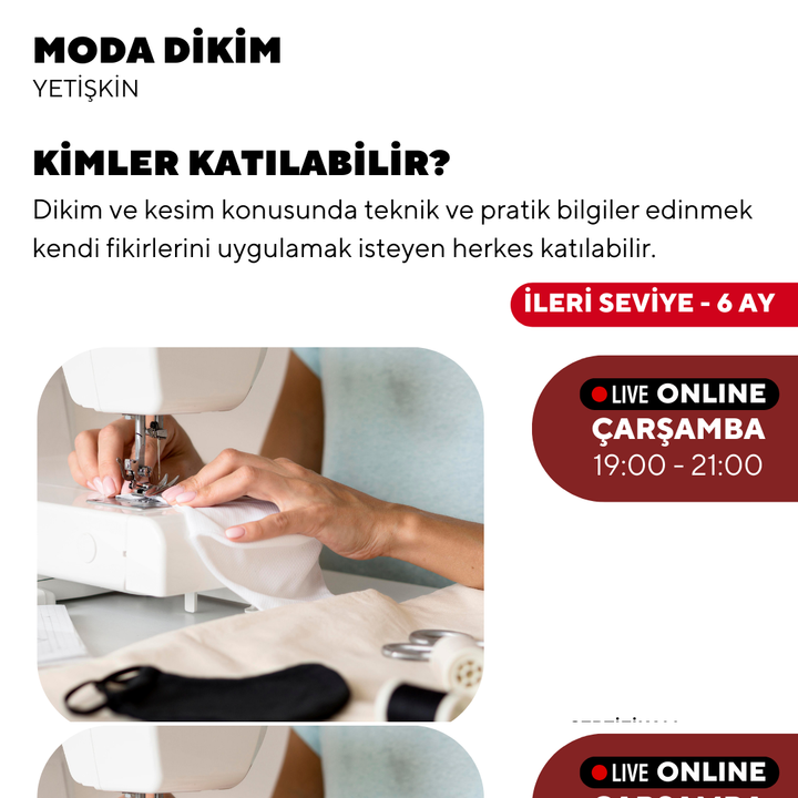 Moda Dikim  - (İleri Seviye)- Online