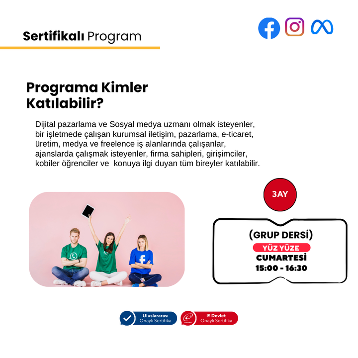 Sosyal Medya ve Dijital Pazarlama Profesyonel Uzmanlık - Yüz Yüze