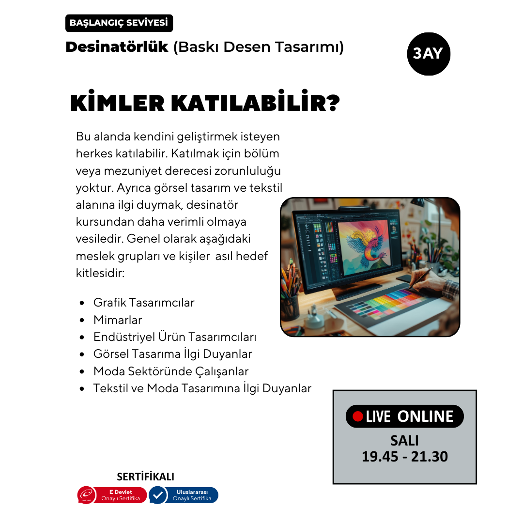 Adobe Photoshop ile Desinatörlük (Baskı Desen Tasarımı)