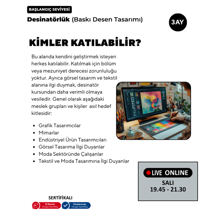 Adobe Photoshop ile Desinatörlük (Baskı Desen Tasarımı)