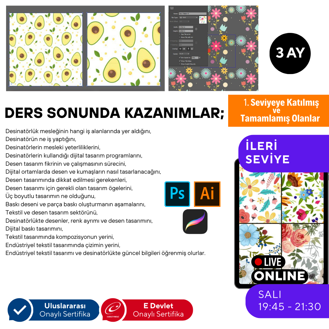 Desinatörlük (Baskı Desen Tasarımı) (İleri Seviye)