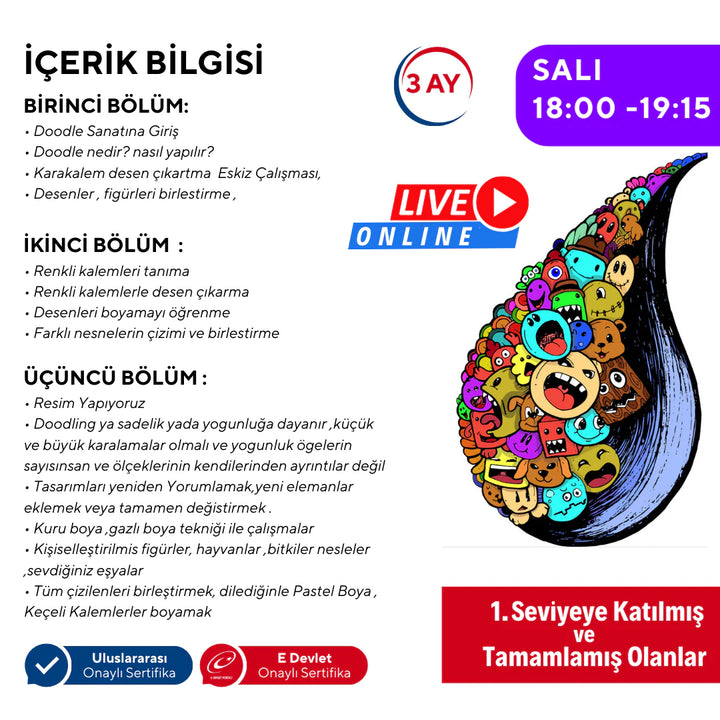 Doodle Sketching Art - Karalama Sanatı (8-14 Yaş)(Orta Seviye)