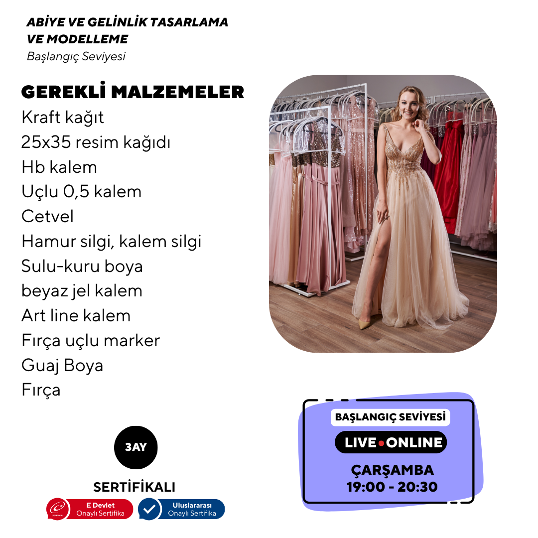 Abiye ve Gelinlik Tasarlama Modelleme