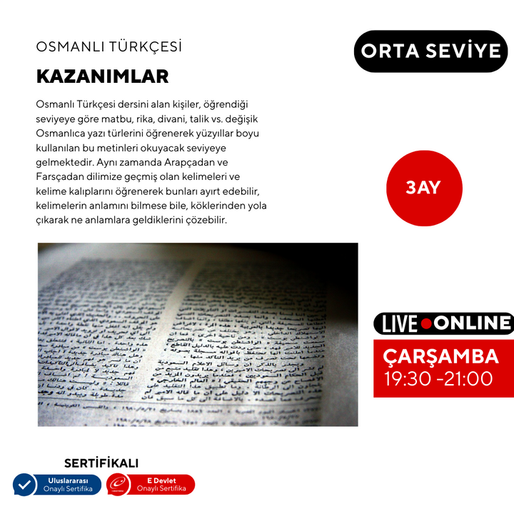 Osmanlı Türkçesi ( Online) Orta Seviyesi