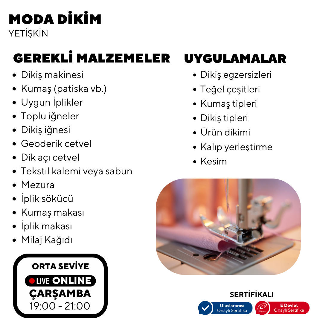 Moda Dikim  - (Orta Seviyesi)- Online