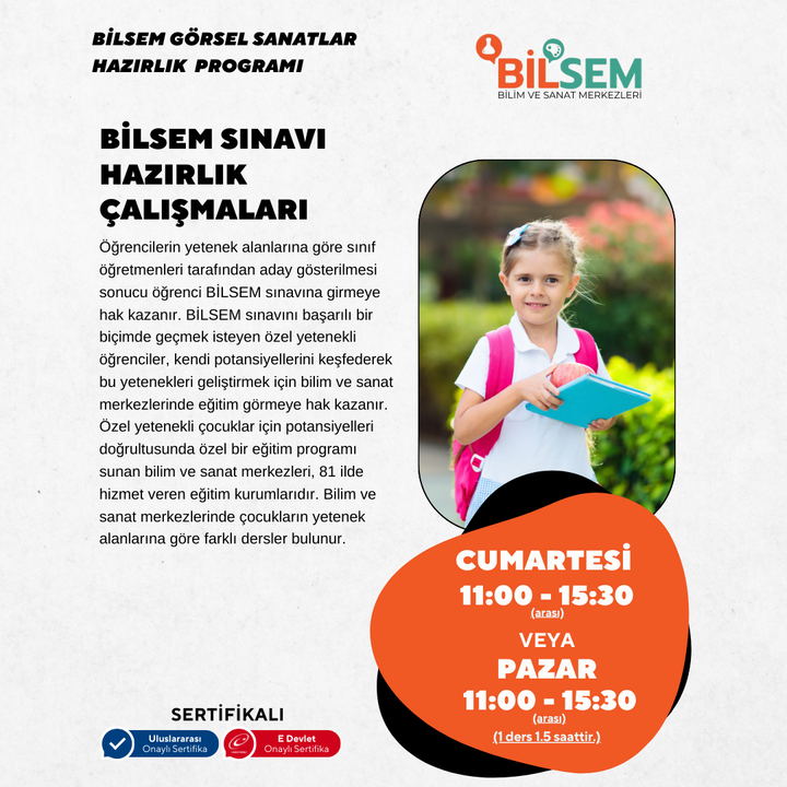 BİLSEM Görsel Sanatlar Hazırlık Programı - Yüz yüze