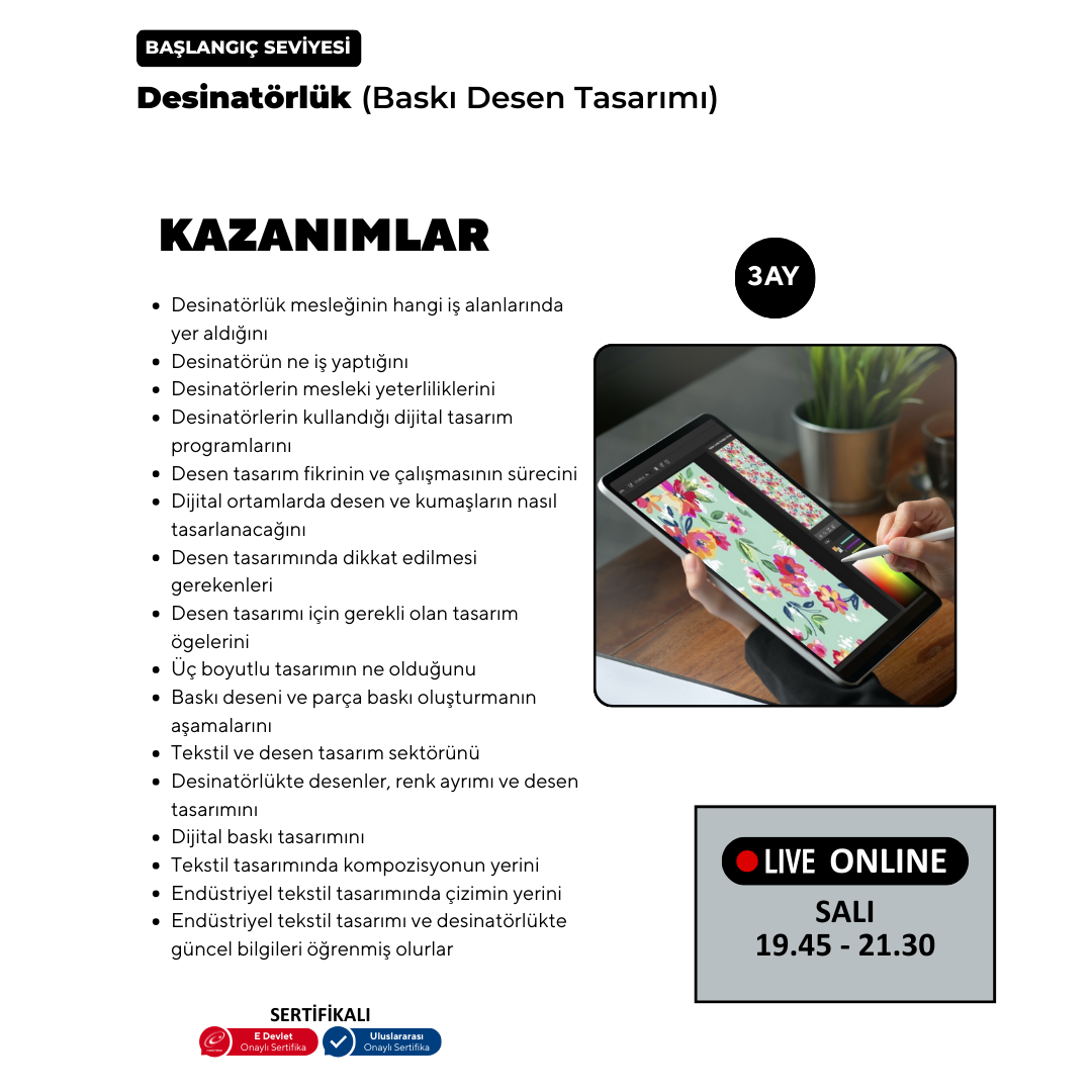 Adobe Photoshop ile Desinatörlük (Baskı Desen Tasarımı)